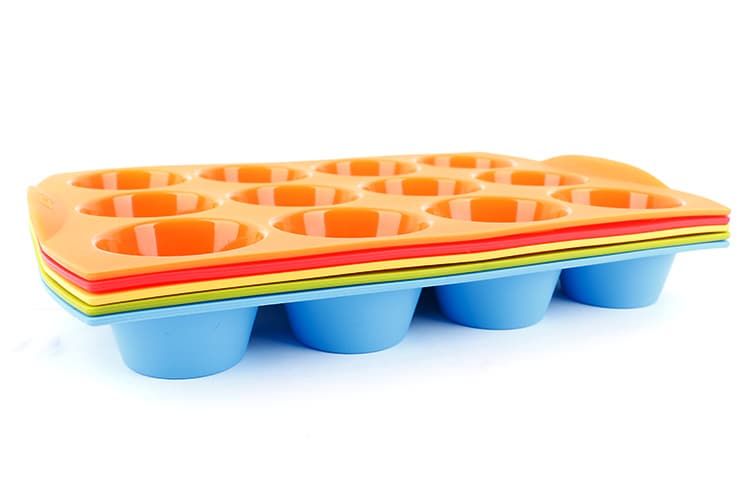 Liflicon Silicone Baking Cake Tray Twelves Cup Cavities
